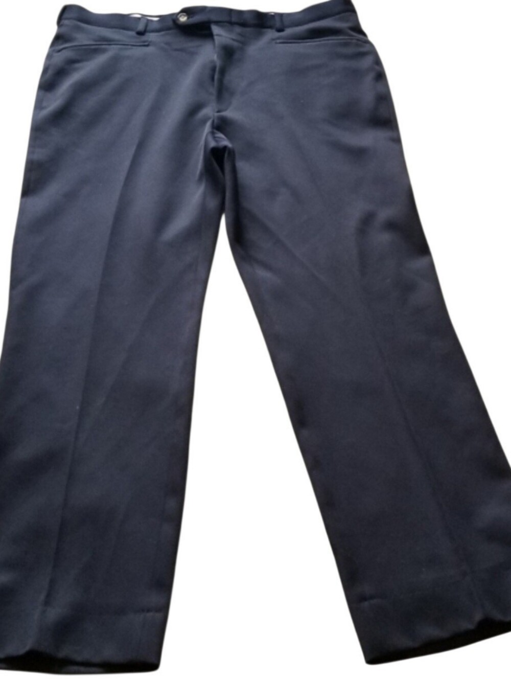 Re-list Sansabelt brand men's navy blue dress pants, 40 Waist Est, Material Unk